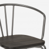 Stalowe krzesło kuchenne z oparciem oraz drewnianym siedziskiem Ferrum Arm 