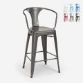 stalowy wysoki stołek z oparciem Lix steel back Promocja