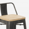 stołek barowy z oparciem i drewnianym siedziskiem brush top Cechy