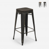 metalowy stołek barowy Lix z drewnianym siedziskiem brush up Promocja