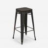 metalowy stołek barowy Lix z drewnianym siedziskiem brush up Rabaty