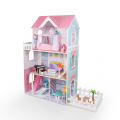 Drewniany domek dla lalek 3 piętra z akcesoriami Girls Pretty House XXL Promocja