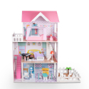 Drewniany domek dla lalek 3 piętra z akcesoriami Girls Pretty House XXL Oferta