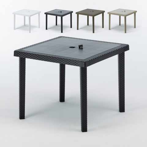 Zestaw 12 kwadratowych stołów PolyRattan 90x90 cm Grand Soleil Boheme Promocja