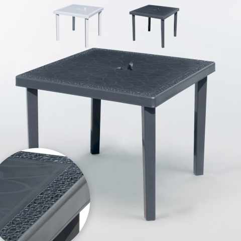 12 stołów ogrdowych z polirattan 90x90 Grand Soleil Gruvyer Promocja