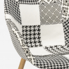 Drewniane krzesło z podłokietnikami patchwork do studia lub salonu Finch 