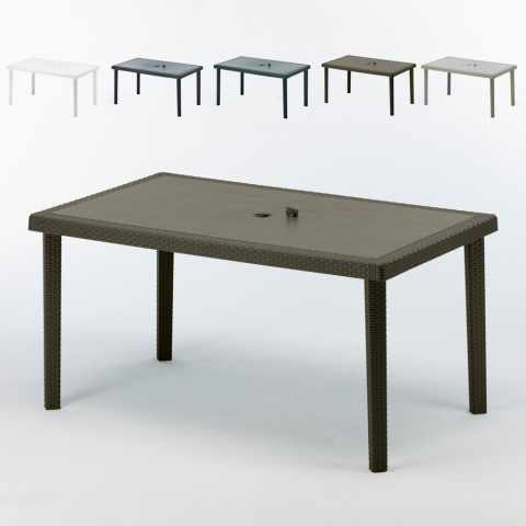 Zestaw 12 prostokątnych stołów PolyRattan 150x90 Grand Soleil Boheme