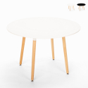Drewniany stół do jadalni, okrągły 100 cm Moss Promocja