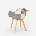 Krzesło do salonu patchwork lub biura z drewnianymi nóżkami Herion 