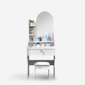 Toaletka kosmetyczna do makijażu z lustrem oraz stołkiem Flora Wybór