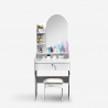 Toaletka kosmetyczna do makijażu z lustrem oraz stołkiem Flora Wybór