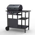 Grill gazowy BBQ ze stali nierdzewnej 2 palniki, na kółkach Bagnét Verd Fr Promocja