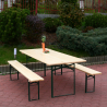 Drewniany zestaw mebli ogrdowych stół 220x80 cm oraz 2 ławki Oletan Sprzedaż