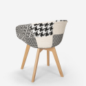 Krzesło patchwork do salonu lub biura z drewnianymi nóżkami Pigeon 