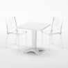 Kwadratowy stolik 70x70 Cm i 2 przezroczyste kolorowe krzesła Caffè 