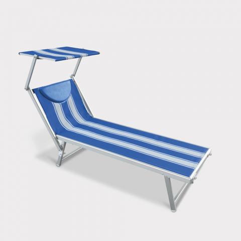 Leżak plażowy z zadaszeniem aluminiowy Santorini Stripes