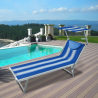 Leżak plażowy z zadaszeniem aluminiowy Santorini Stripes Sprzedaż