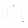 Czarne metalowe biurko z drewnianym blatem 120x60 cm, prostokątne Bridgeblack 120 