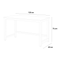 Białe metalowe biurko z drewnianym blatem 120x60 cm, prostokątne Bridgeblack 120 