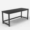 Czarne metalowe biurko z drewnianym blatem 160x70 cm Bridgeblack 160 
