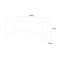 Białe metalowe biurko z drewnianym blatem 160x70 cm Bridgeblack 160 