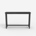 Czarny metalowy stolik z drewnianym blatem 120x40 cm Welcome Light Dark 