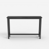 Czarny metalowy stolik z drewnianym blatem 120x40 cm Welcome Light Dark 