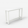 Biały metalowy stolik z drewnianym blatem 120x40 cm Welcome Light 