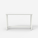 Biały metalowy stolik z drewnianym blatem 120x40 cm Welcome Light 
