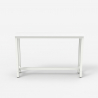 Biały metalowy stolik z drewnianym blatem 120x40 cm Welcome Light 