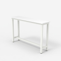 Biały metalowy stolik z drewnianym blatem 120x40 cm Welcome Light 