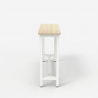Biały metalowy stolik z drewnianym blatem 120x40 cm Welcome Light Cechy