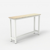 Biały metalowy stolik z drewnianym blatem 120x40 cm Welcome Light Model