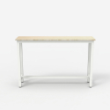 Biały metalowy stolik z drewnianym blatem 120x40 cm Welcome Light Środki