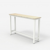 Biały metalowy stolik z drewnianym blatem 120x40 cm Welcome Light Cena