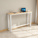 Biały metalowy stolik z drewnianym blatem 120x40 cm Welcome Light Wybór