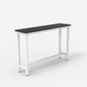 Biały metalowy stolik z drewnianym blatem 120x40 cm Welcome Light 