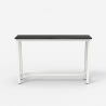 Biały metalowy stolik z drewnianym blatem 120x40 cm Welcome Light 