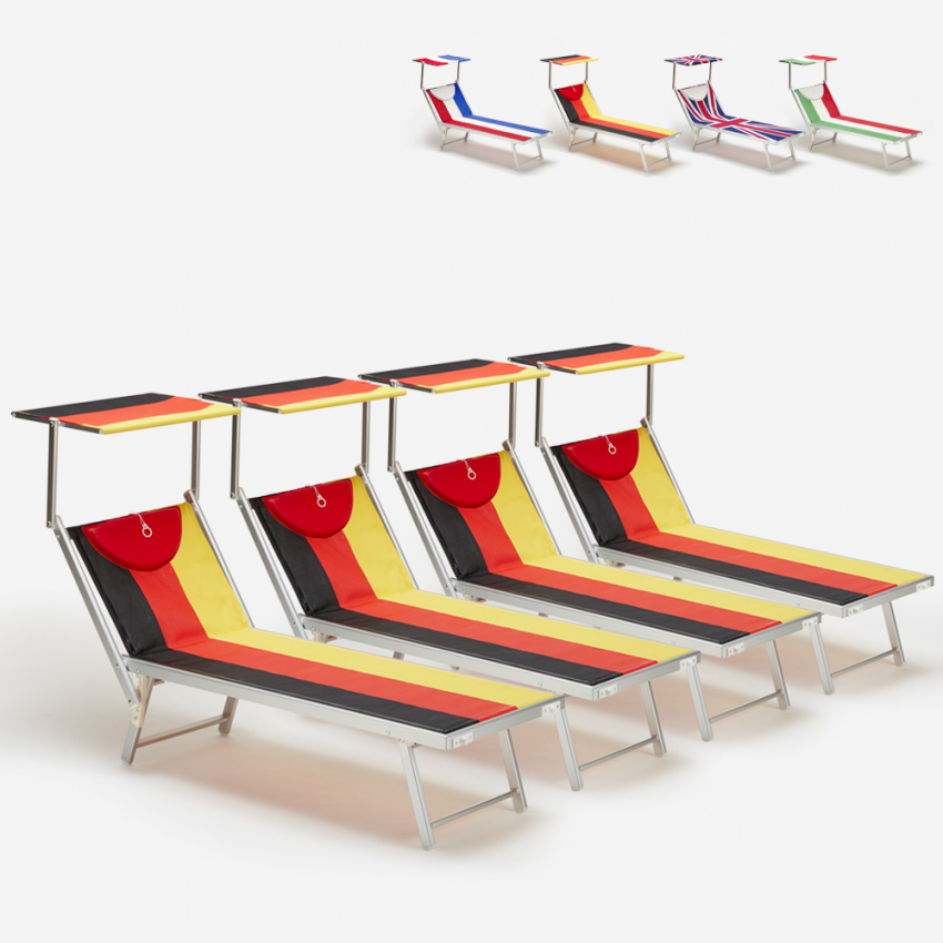 4szt leżąki plażowe z zadaszeniem Santorini Europe 