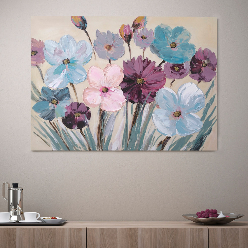Ręcznie malowany obraz na płótnie 120x90cm Flowery Promocja