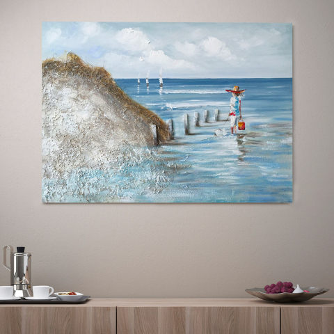 Ręcznie malowany obraz na płótnie 120x90cm By The Seashore