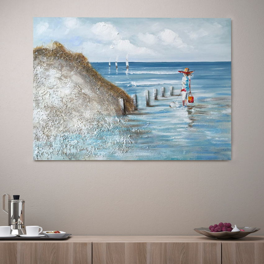 Ręcznie malowany obraz na płótnie 120x90cm By The Seashore Promocja