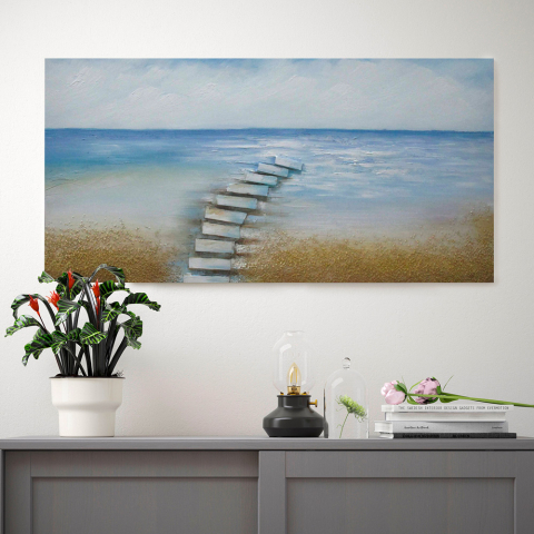 Ręcznie malowany obraz na płótnie 110x50cm Spiaggia