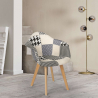 Krzesło do salonu patchwork lub biura z drewnianymi nóżkami Herion Cechy