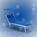 Zestaw 4 aluminiowych leżaków plażowych Santorini 
