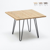 Drewniany stolik z metalowymi nogami styl industrialny 80x80 cm Hammer Model