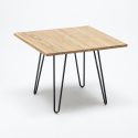 Drewniany stolik z metalowymi nogami styl industrialny 80x80 cm Hammer Środki