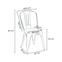 Zestaw mebli do jadalni stół z drewnianym blatem + 4 metalowe krzesła Pigalle 