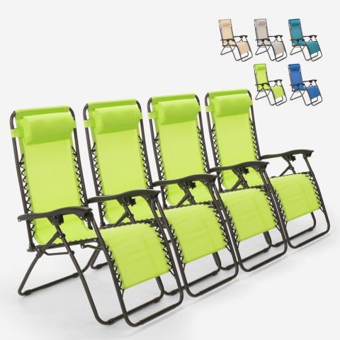 4szt rozkładane krzesło ogrodowe z poduszką Emily Zero Gravity Promocja