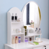 Toaletka kosmetyczna do makijażu z lustrem oraz stołkiem Babette Rabaty